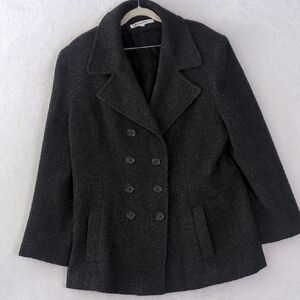 Jason Kole‎ Women's Gray Wool Double Breasted Pea Coat Size L